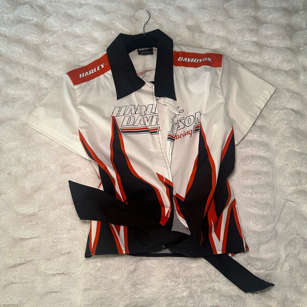 Harley Davidson Flame Tie-Up Racing Shirt – Size L